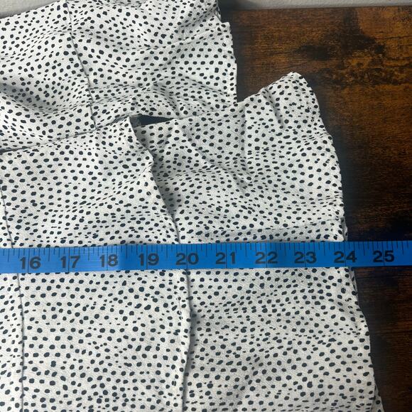 Habitat Clothes to Live In White Black Polka Dot Button Up Blouse Ruffles Sz S - Picture 9 of 10
